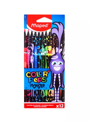 Карандаши цветные Maped, Color'Peps Monster, 12 цветов — 254053 — 1