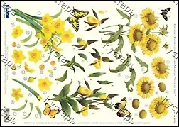 Аппликация бумажная вырубная для объемных рисунков (G82108) Цветы 8