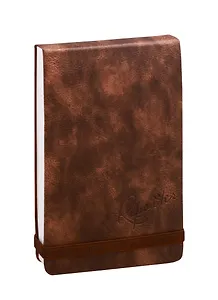 Блокнот 130*200 96л лин. "Reporter" коричнев.иск.кожа, резинка, петля для ручки, инд.уп.
