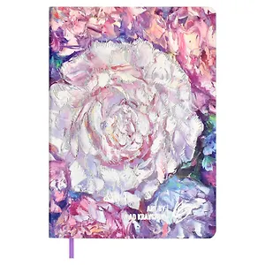 Ежедневник недат.  А6+ 120л 126х174 "Наппа" ПИОНЫ, иск.кожа, мягкий переплет, тиснение фольгой, офсет, ляссе