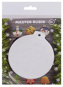 Барельеф гипсовый для творчества Шарик-Звездочки (33) (Новогодние украшения) (3+) (упаковка) (Master Rubik)