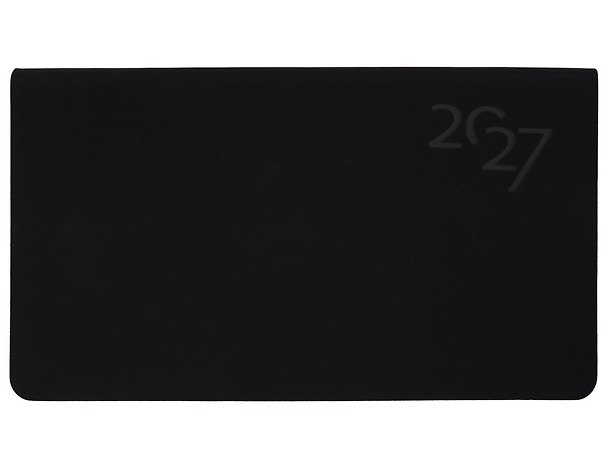 Планинг дат. 2027г. 64л "Soft Touch" черный, карманный, иск.кожа, интегр.переплет, тонир.блок, скругл.углы, ляссе, инд.уп 3173952 — 1