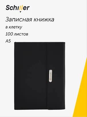 Книга для записей А5, 100 листов в клетку, на магните, синяя, Schiller 3110788