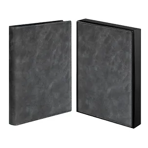 Ежедневник недат. А5+ 160л "Фланстер" графитовый, мягк.переплёт, иск.кожа, ляссе, подар.карт.коробка с ПВХ-крышкой 3128910