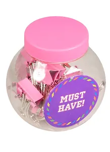 Зажимы для бумаг 19мм 20шт розовые, в пласт.уп."Бочонок", MUST HAVE!