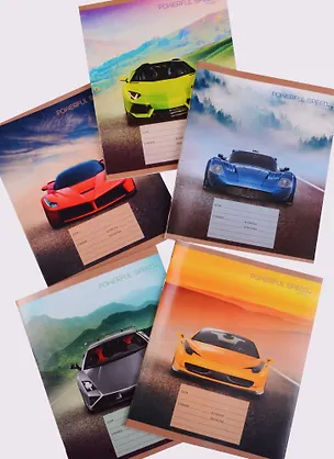 Тетрадь в линейку Unnika, "Спортивные авто", 18 листов, в ассортименте 243788