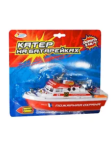 Катер Пожарный патруль (V9008-R) (180893) (25х23см) (свет) (Играем вместе) (на бат.) (блистер) (в кор. 6х12шт)