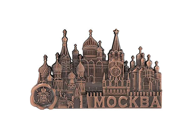 Магнит Москва Коллаж (металл) (цв.медь) (БС фигурка) (027-9CU-19K24-BS) 3111904 — 1