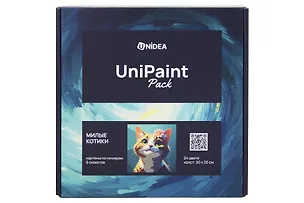 UniPaint Pack Картины по номерам 6 сюжетов "Милые котики"  (24 цвета) (20x20 см) 3150675