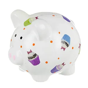 Копилка Поросенок белый (15х13см) (156-103)