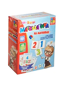 Математика на магнитах Маша и Медведь (VT3305-04) (48 магнитов) (+карточки с задан.) (Vladi Toys) (3-6л.) (коробка)