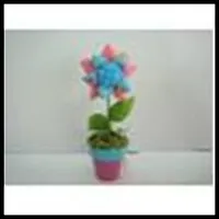 Декоративное интерьерное украшение (25379) Цветочек в горшочке из ткани (полиэстер) и ПВХ (24см) 2339950