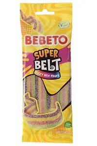 Мармелад BEBETO, SUPER BELTS со вкусом тутти-фрутти (пластинки), 75г