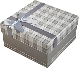 Коробка подарочная "Клетка серая" 15*15*7,5см
