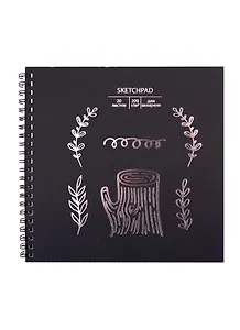 Скетчбук 195*195 20л "В лесу" акварельн., с перф., 200г/м2, обл картон, тисн. фольг., широкая евроспираль