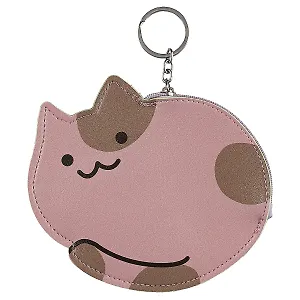 Кошелек на молнии плоский Круглый котик (ПВХ) (14×11) (12-10832-1)