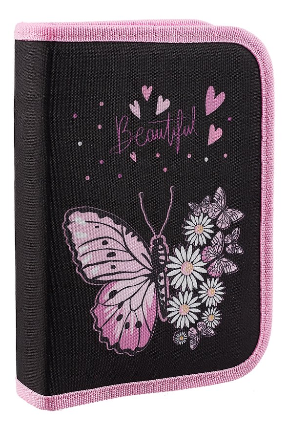 Пенал с наполнением «Flower butterfly», 1 отделение, 24 предмета, 21х14 см, Brauberg 3024466 — 1