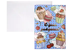 Открытка с мигающими лампочками С днем Рождения [ОМ01-0028]