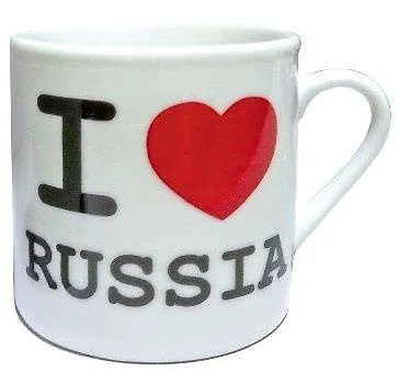 Сувенир АКМ Магнит-кружка половинка I LOVE RUSSIA фарфор 318989 — 1