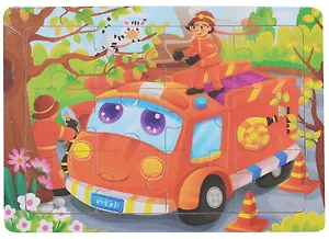 Развивающая рамка Пожарная бригада, дерево, 12 элементов