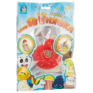Игрушка-антистресс, 1TOY/Вантой, мммняшка squishy (сквиши), мини-пончик в глазури w16/6.5/6.5/2.5