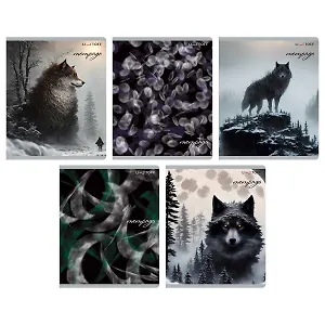 Тетрадь 96л кл. "Царь зимнего леса" мел.картон, ламинация Glitter, ассорти