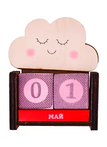 Календарь вечный Облачко с закрытыми глазками (8х10х3,5) (дерево) (ВК2018-009)