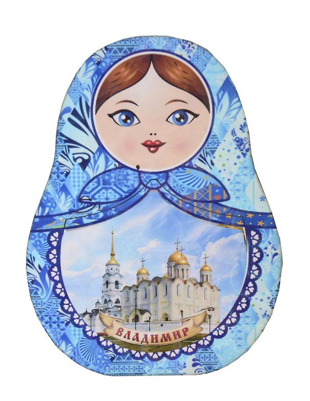 ГС Магнит Владимир Матрешка синяя  7,5см (хдф) 2924093 — 1