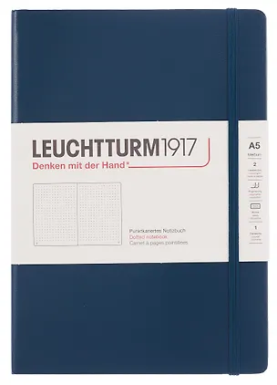 Книга для записей A5 125л тчк. "Medium" тв.обложка, цвет синее море, Leuchtturm1917 3166574