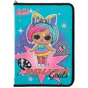 Папка для труда А4 "LOL" молния с трёх сторон, откидн.клапан с креплениями для шк.принадлежностей