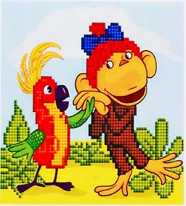 Алмазная мозаика ТМ Рыжий Кот 38 попугаев (Лицензия/ Союзмультфильм) 20х20см без подрамника, на картоне НД-1593
