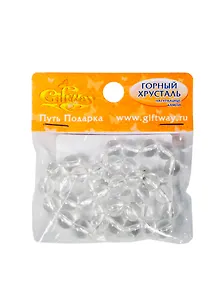 Натур. камни Горный хрусталь (скрепл. бусины) (00009433) (40шт) (7х7мм) (упаковка)