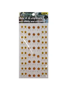 Стразы -кристаллы средняя упаковка (1461-5D/1) (желт. бусины цветочки/бел. жемчуг)