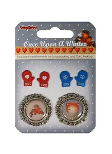 Набор металлических украшений с эпоксидками Однажды Зимой 4 (SCB340999) (упаковка)