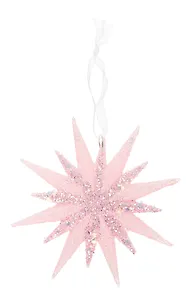 Новогоднее подвесное украшение Звезда розовая (пластик) (ПВХ бокс) (12х12) (12-09229-2-N15)