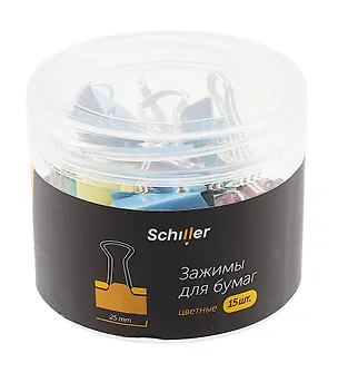 Зажимы для бумаг 25 мм 15 штук, цветные 3010939