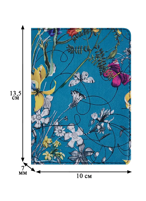 Обложка для паспорта "Butterfly" иск.кожа, морская волна, In Folio 248606 — 2