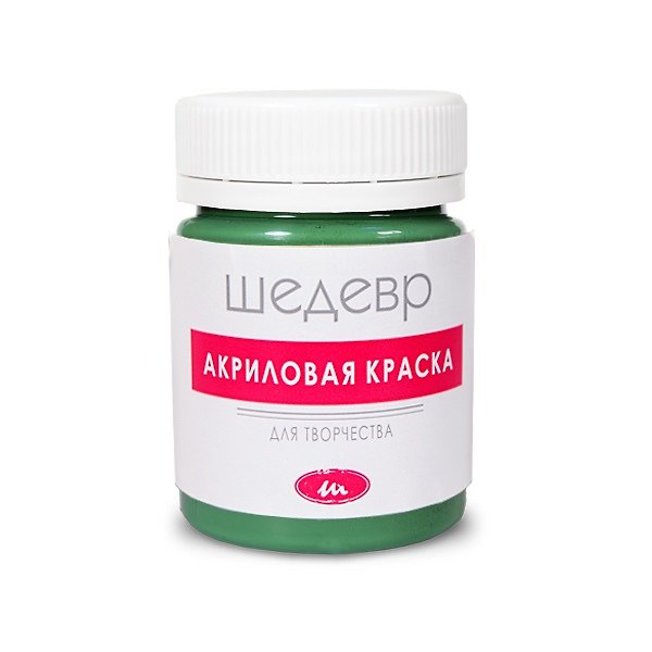 Краска акриловая для творчества Зеленый (34-30) (00040) (60г) (банка) (Шедевр) 2550499 — 1