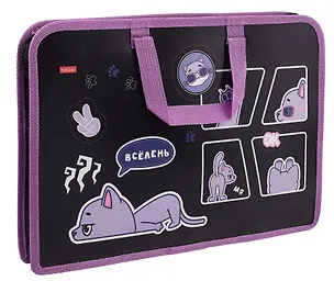 Папка для тетрадей А4 "Всё лень" 34*24,5*3,5см, пластик, молния, текст.ручки 3080263