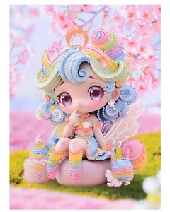 Алмазная мозаика (блестящая) с подрамником, с частичным заполнением "Радужная куколка", 23 х 30 см