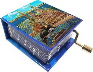 Муз.шкатулка фольга Грифон-Спас-Дворцовая (К Элизе) цв.синий 3136659