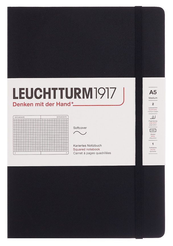 Книга для записей «Classic. Черный», А5, 61 лист, мягкая обложка, Leuchtturm1917 3119958 — 1