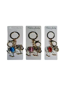 Брелок со стразами Слоник с камнем (19-2) металл