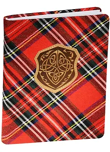 Ежедневник недат. А6+ 96л 120*170 "Scotland" красный, интегр. переплет, обл.текстиль, нашивка из иск.кожи, In Folio