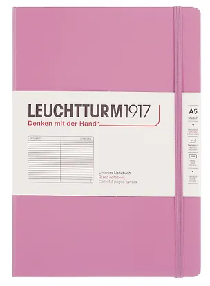 Книга для записей A5 125л лин. "Medium" тв.обложка, цвет пыльная роза, Leuchtturm1917 3166573