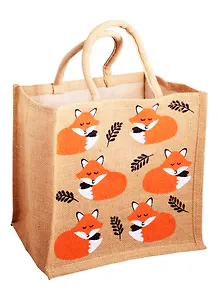 Сумка джутовая S Лисы (30х30х18) (12-Eline-3-S)