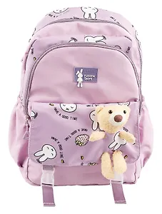 Рюкзак "Мишка" 44*30*12,5см, сиреневый, с игрушкой