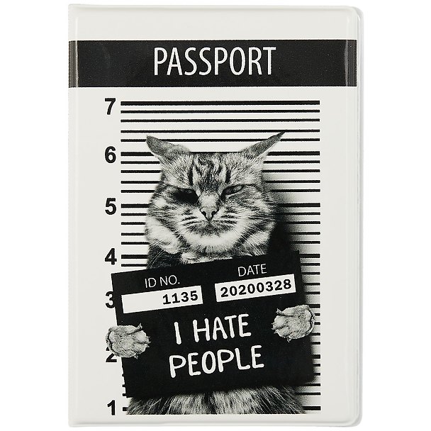 Обложка на паспорт «Кот. I Hate People» 2856077 — 1