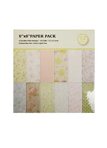 Бумага для скрапбукинга 15*15см (15,2*15,2см) (двусторонняя) (12 дизайнов) (12 листов) May Vary