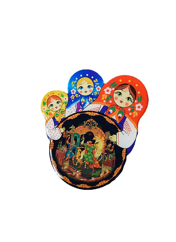 Магн.-круг 3матр.смола "Палех.Золотая уздечка" (02-34-3KR-279) 2388569 — 1